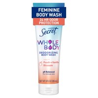Gel De Baño Desodorizante Feminine Wash Secret 24 Horas, 240 Ml, Color Melocotón