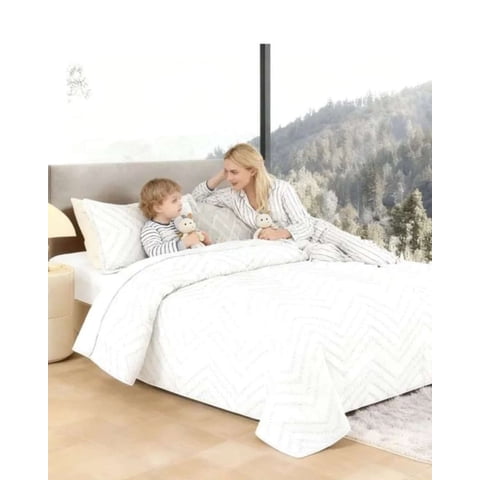 Imac Hogar - Cubrecama Quilt Moderno De Verano Diseño Chevron 2 Plazas