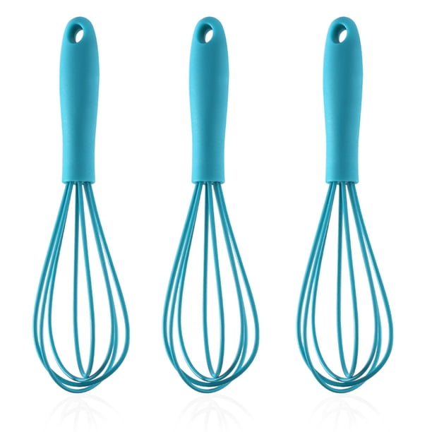 Mini batidor de huevos de silicona para cocina de colores: mini juego de batidor de huevos para mezclar, cocinar y hornear