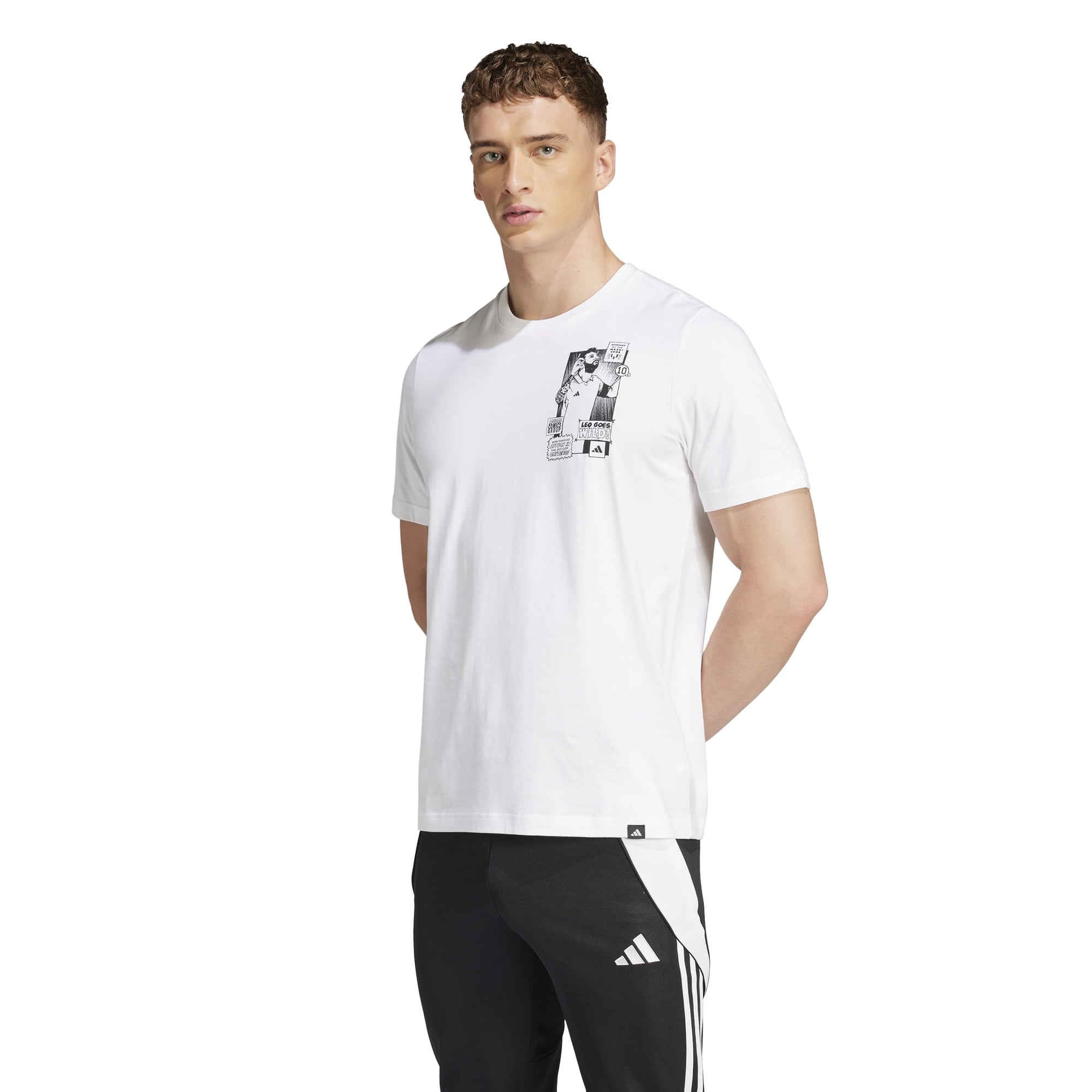 Camiseta Blanca De Hombre Messi Graphic De Adidas Talla Grande