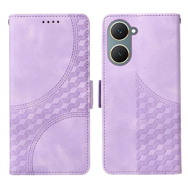 Carcasa FOXDOCK Vivo Y03 4G de cuero PU, diseño acolchado clásico, protección contra caídas y rayones