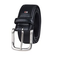 Cinturón Casual Tommy Hilfiger Para Hombre, Logotipo Negro, 30 Cm