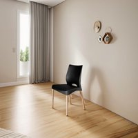 Dvp - Silla Plástica Negra Con Patas Metálicas Y Filtro Uv