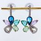 thumbnail image 3 of Aros Colgantes Flor Colores, Cristal Austriaco, Regalo Mujer Plateado, 3 of 6