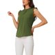 thumbnail image 4 of INSPIRE CHIC Blusas sin mangas de trabajo para mujeres de regreso a clases con volantes y pliegues chic Verde militar L, 4 of 6