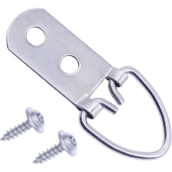Heavy Duty D Ring Picture Hangers with Screws, 20 Pcs Large