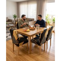 Mylhogar - Pack De 6 Fundas Elasticas Para Sillas Con Diseño Moderno