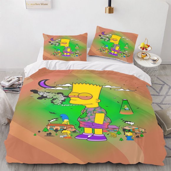The Simpsons Anime Bedding Set Duvet Cover 100% Polyester Suitable For Children And Adults 3-Piece Set 1 Quilt Cover