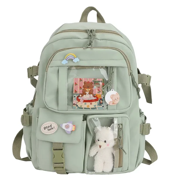 Girls Backpack Cute School Bags Student Teens Girls Pockets Women Laptop Backpack Harajuku Kids Waterproof Nylon Korean Leisure