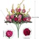 thumbnail image 2 of Xiao Hua Ramo de Decoración floral de Boda de 7 Tenedores y 21 Cabezas de Seda artificial con Flores Falsas, Hojas y Rosas, 2 Paquetes, Rosa Intenso, 2 of 4