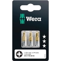 Wera - Set 3 Puntas Phillips Tin Ph1 / Ph2 / Ph3 X 25 Mm