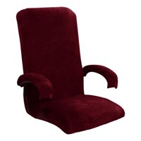 Bothyi - Funda Giratoria Para Silla De Ordenador Con Superficie De Terciopelo, Funda Para Silla De Ordenador, Color Rojo Vino