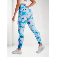 Flix Line - Leggings Deportivos Mujer Push Up Tie Dye Bicolor