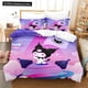 thumbnail image 1 of Kids Anime Kuromi Duvet Cover Set,Soft and Breathable 3 Pieces Bedding Set Lightweight Comforter Cover with Zipper, Twin Bed Sheets, 1 of 5
