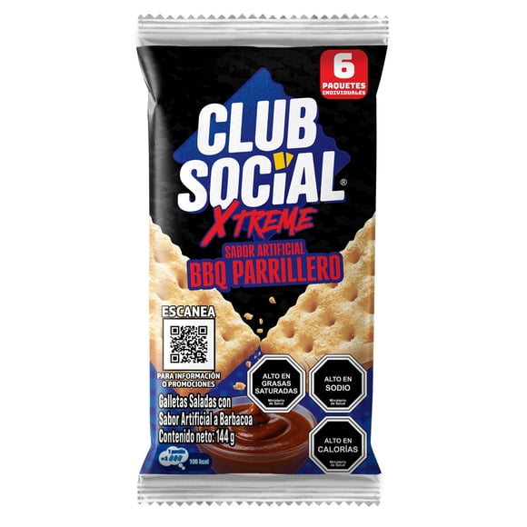 Galleta salada sabor a bbq 6pack, 144 g
