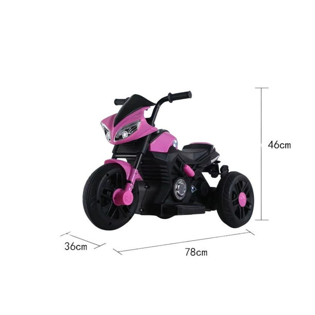 Moto Nino Antivuelco A Bateria Recargable Luz y Sonido Pink multicolor