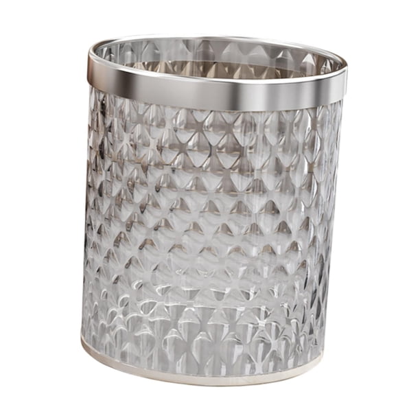Elegante Papel De Basura De La Basura Del Lavado De Lavabo En La Papelera De Basura 16 L Para La Cocina De La Oficina De La Oficina Plateado