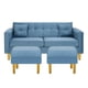 thumbnail image 1 of Sofa New Retro 3c + 2 Pouf Felpa 01 Azul Petroleo, 1 of 6