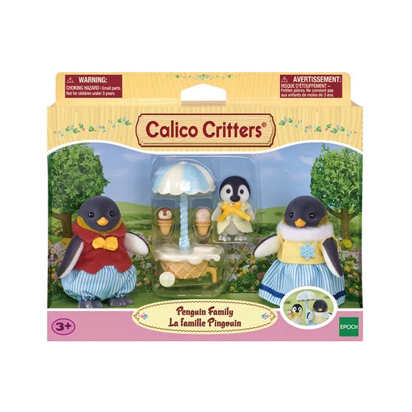 Familia Pingüino Con Bebé Calico critters Sylvanian families