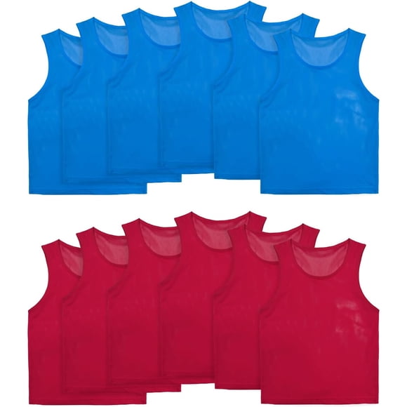 VOGRYE Pinnies for Sports Youth 12 24 Pack Reversible Team P