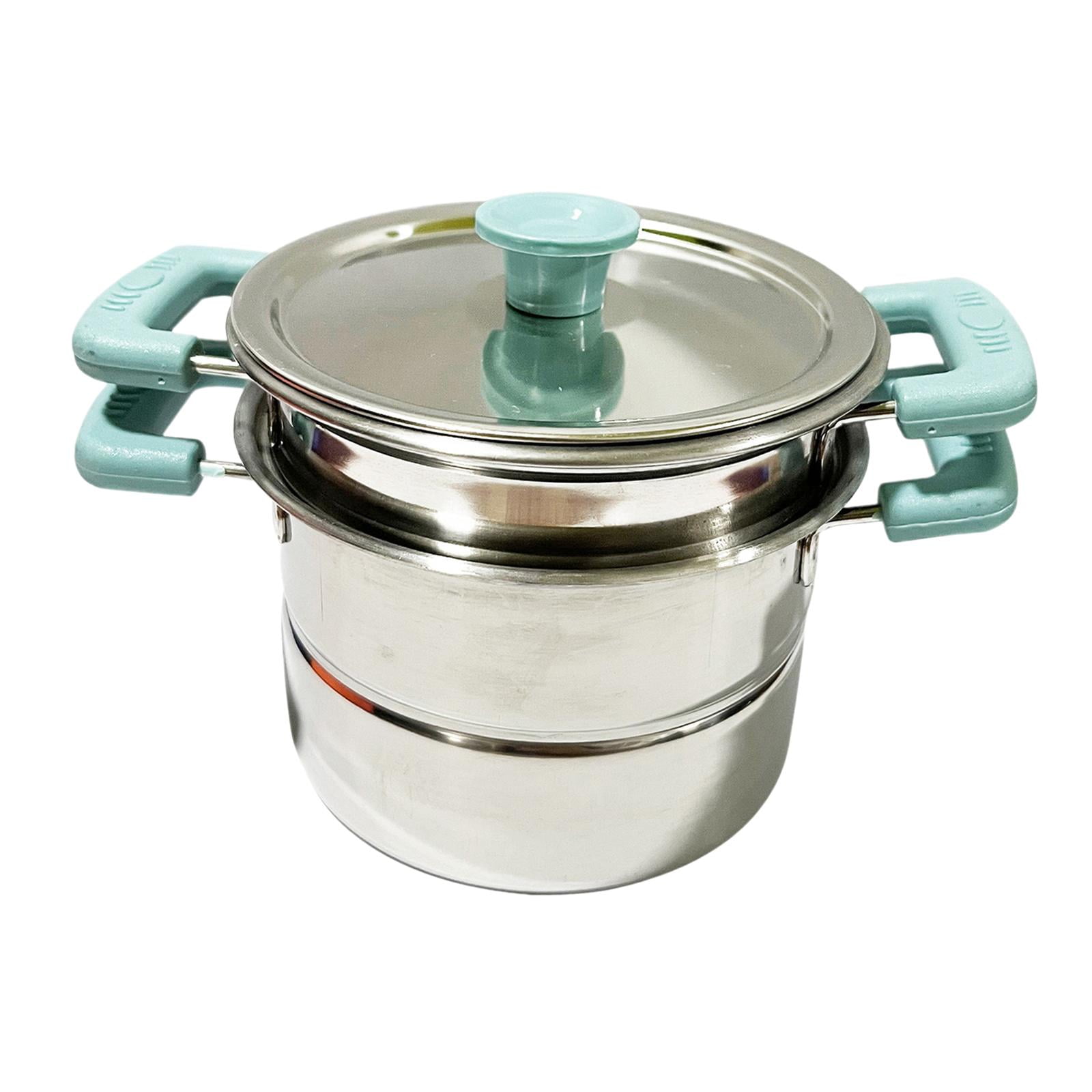 Magideal - Sartenes Sartén Wok Con Tapa Olla De Leche, Utensilios De Cocina De Acero Inoxidable Multiusos, Sartén Antiadherente Wok Para El Hogar Restaurante Fie Olla De Sopa Azul