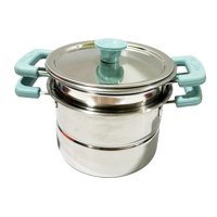 Magideal - Sartenes Sartén Wok Con Tapa Olla De Leche, Utensilios De Cocina De Acero Inoxidable Multiusos, Sartén Antiadherente Wok Para El Hogar Restaurante Fie Olla De Sopa Azul