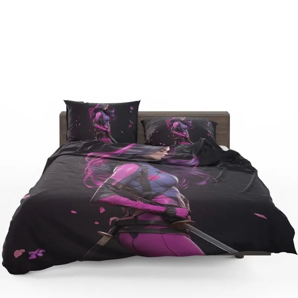 Psylocke Marvelous Mutant Quilt Duvet Cover Set Bedspread Doona Cover Pillowcase3-Piece Bedding Set