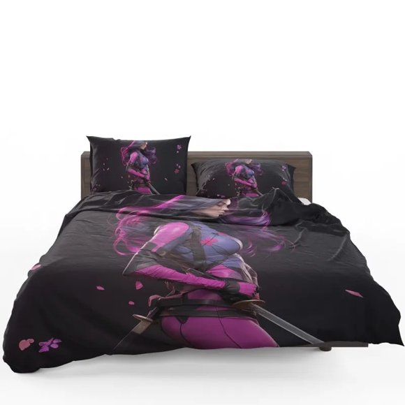 Psylocke Marvelous Mutant Quilt Duvet Cover Set Bedspread Doona Cover Pillowcase3-Piece Bedding Set