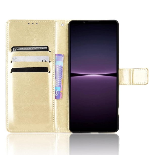 Funda tipo libro para Sony Xperia 1 Ⅳ, cartera todo‑en‑uno, funda multifuncional con tarjetero y correa de muñeca desmontable