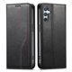 thumbnail image 1 of Funda tipo cartera para Samsung Galaxy A54 de piel con cierre magnético, ranuras para tarjetas y correa para la muñeca Negro, 1 of 6