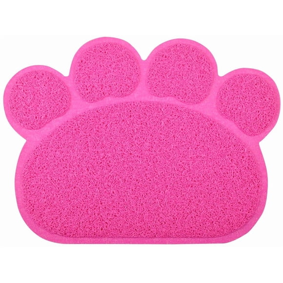 Alfombra DM para caja de arena de gato con forma de pata 40 x 30 cm rosa