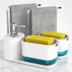 thumbnail image 1 of Porta Esponja y Dispensador x2 Jabon con Toallero para Paño Organizador Fregadero Figoimport, 1 of 3