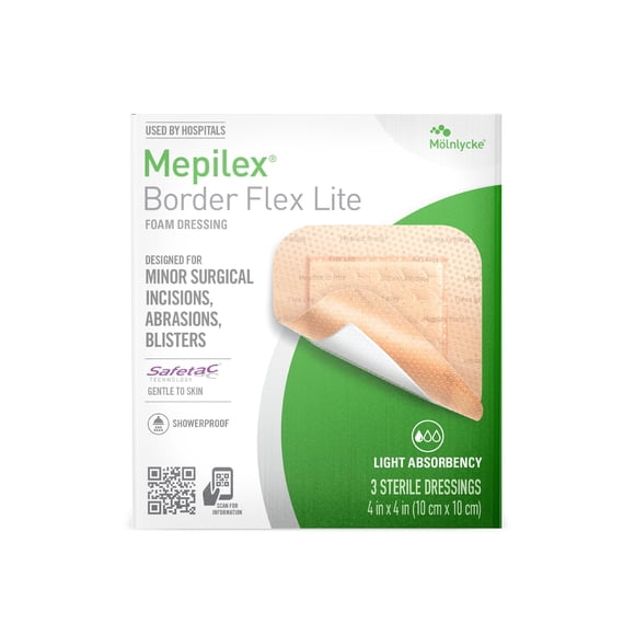 Aderezos de uso hospitalario Mepilex Border Flex Lite, 10 x 10 cm