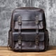 thumbnail image 1 of NZPJ Retro Crazy Horse Men's Backpack Large Capacity Genuine Leather Backpack Natural Cowhide Travel Bag For 17 Inch Laptop, 1 of 3