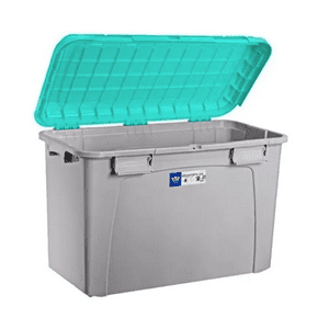 Reyplast - Caja Organizadora Baul 123 Lts Gris//Turquesa