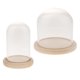 thumbnail image 4 of 2 Piezas De Cúpula De Vidrio Con Base De Madera Cloche Glass Cover Display Bell Jars, 4 of 5