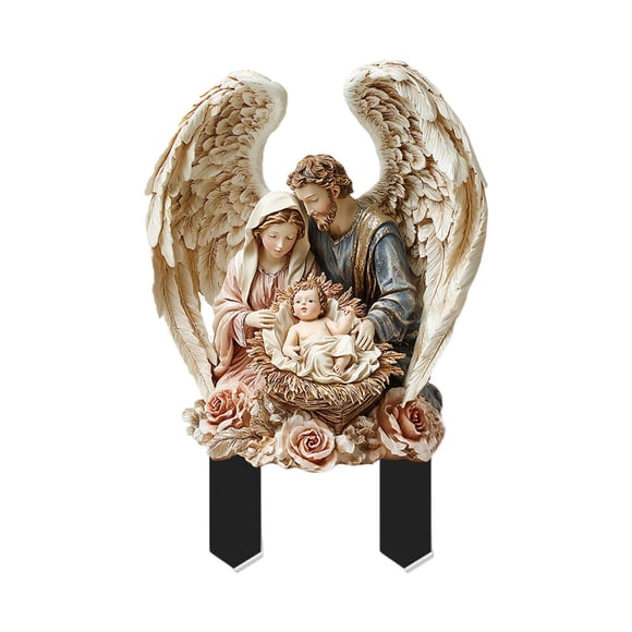 Holy Family Landscape Garden Stake 2d Exhibición De Macetas Al Aire Libre Estilo De Decoración De Olla C