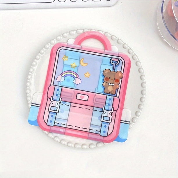 10pcs Cute Cartoon Backpack Shape Jewelry Storage Bag Snack Ziplock Packaging Bag