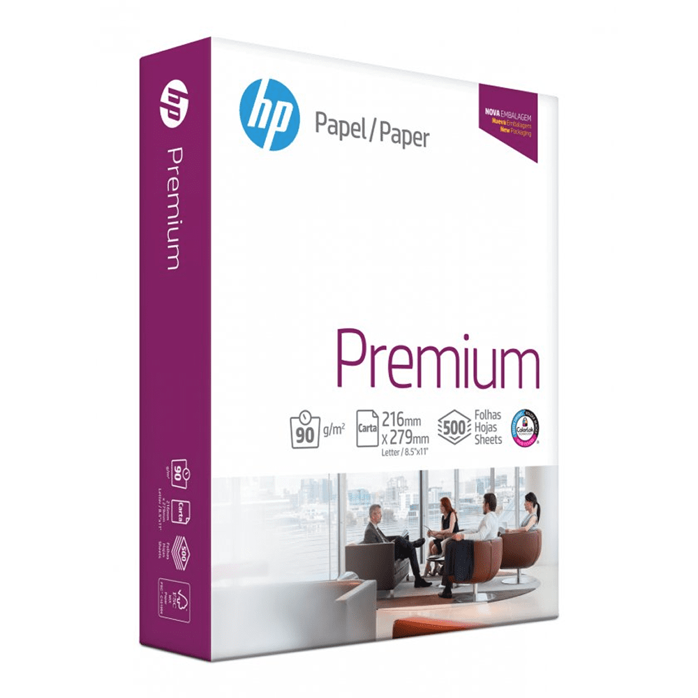 Resma Papel Carta 90 G/m2 500 Hojas Color Blanco Hp Premium
