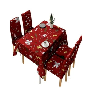 Genérico - Mantel Y Fundas De Sillas Navidad 7 Piezas Decoración 31O2
