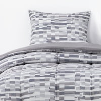 Dib - Plumon Reversible 1.5 Plaza Ladrillo Gris