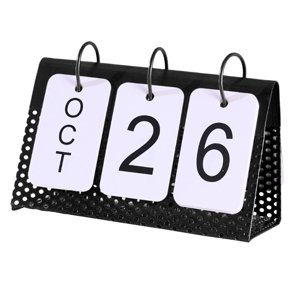 Magideal - Calendario Con Tapa Creativa, Marco De Hierro De Mesa, Página De Inicio Independiente, Adornos De Decoración Simples Decorativos Para Oficina Negro