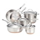 thumbnail image 1 of Batería de cocina Anolon Nouvelle de acero inoxidable, 10 piezas, 1 of 9