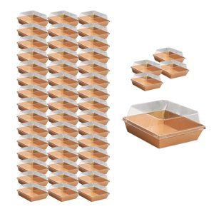 Bothyi - 50X Cajas De Comida Con Tapa Transparente Caja De Embalaje Para Donuts Cupcakes Fresas 13.5X12.5X6Cm