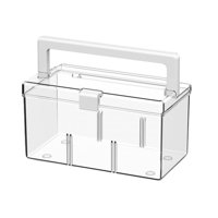 Ioensy - Organizador De Estuche De Primeros Auxilios Con Asa, Caja De Maquillaje Para Lugar De Trabajo, Gimnasio, Deportes, Transparente