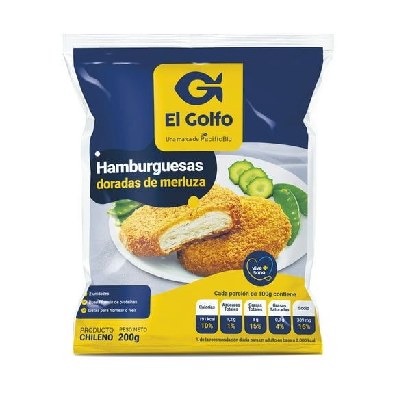Hamburguesas Doradas de Merluza Bolsa, 200 g