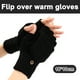 thumbnail image 2 of Guantes de invierno para mujer, paquete de 2, cálidos, de punto, convertibles, sin dedos, con gorro protector., 2 of 5