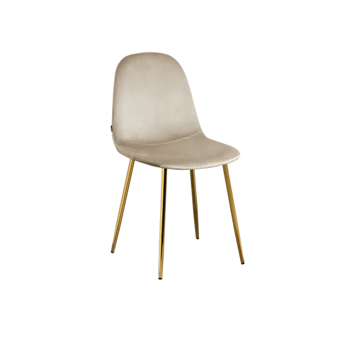 Habita2 Chile - Silla Trendytop Para Comedor Asiento Felpa Estructura Dorada - Beige