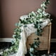 thumbnail image 3 of Guirnalda de eucalipto artificial, hojas de eucalipto falsas, enredadera de eucalipto, guirnalda de hojas verdes hecha a mano para bodas, hogar, cocina, oficina, fiesta de bodas, decoración de paredes, 3 of 5