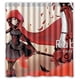 thumbnail image 1 of Cortina de ducha de tela roja de Anime para niña, juego de cortina de baño con ganchos, tamaño 66 x 72 pulgadas, 1 of 3